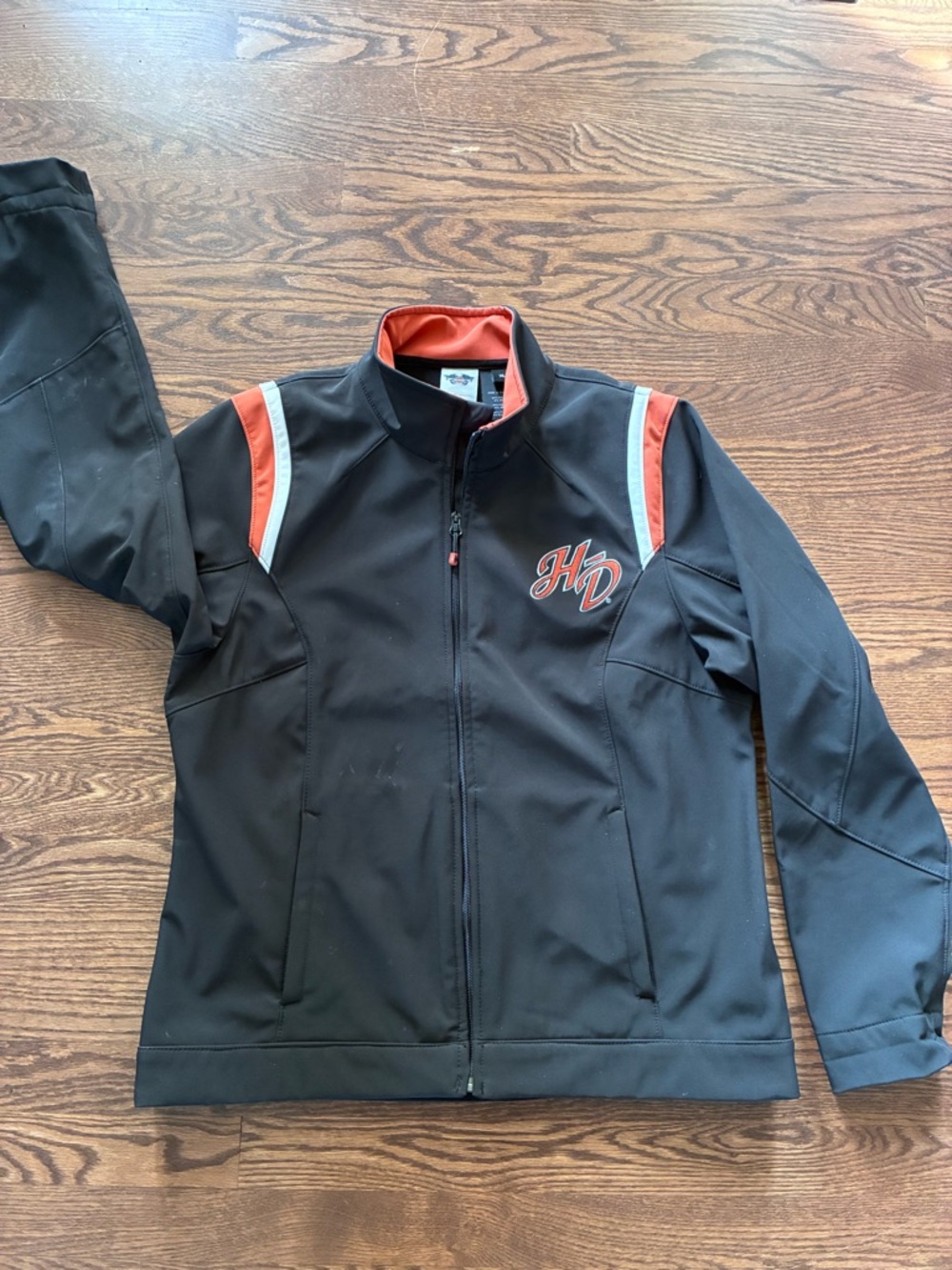 Harley-Davidson Women’s XL Black Soft Shell Jacket Embroidered Fleece Lined Moto - Picture 2 of 4